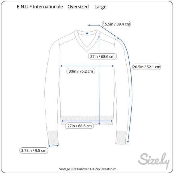 Vintage 90s ENUF Internationale Oversized 1/4 Zip Sweatshirt Red Large Puffy - Picture 6 of 8